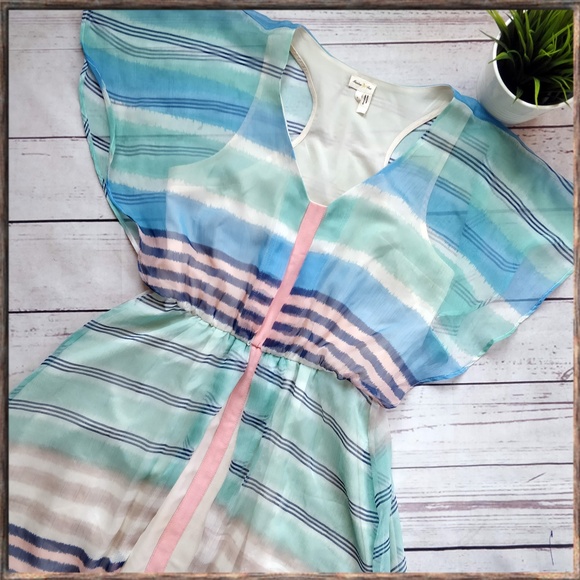 ANTHROPOLOGIE Meadow Rue Watercolor Striped Dress - Picture 1 of 8